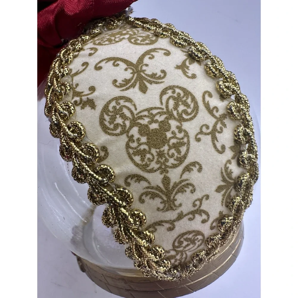 Disney Parks Mickey Minnie Victorian Jeweled Glass Christmas Ornament
